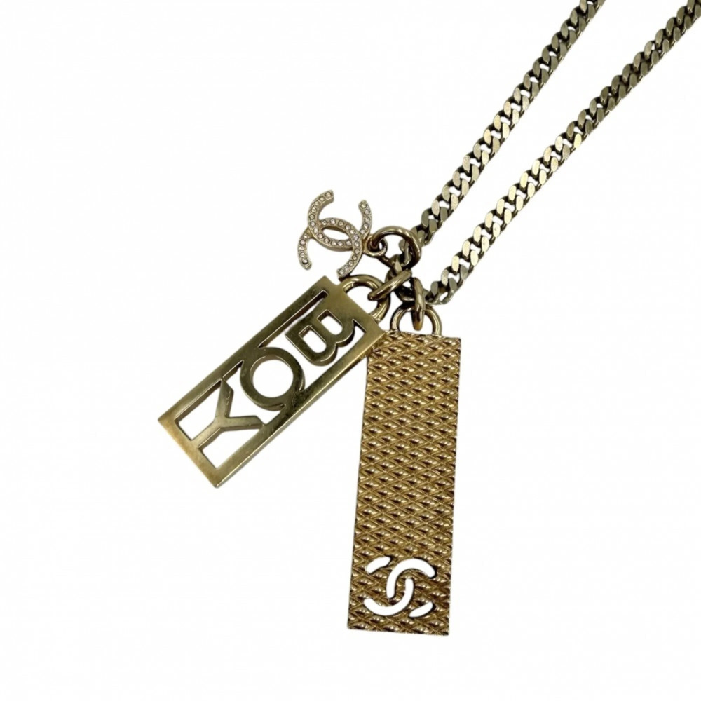 CHANEL Gold Logo Necklace